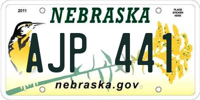NE license plate AJP441