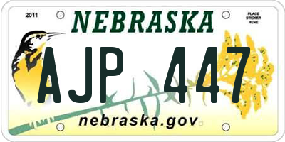 NE license plate AJP447