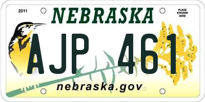 NE license plate AJP461