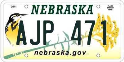 NE license plate AJP471