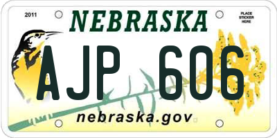 NE license plate AJP606
