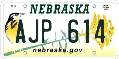 NE license plate AJP614