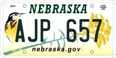 NE license plate AJP657
