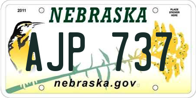 NE license plate AJP737
