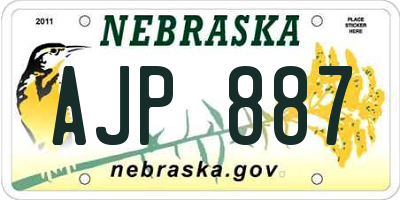 NE license plate AJP887