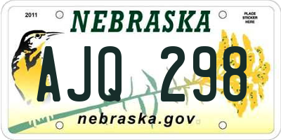 NE license plate AJQ298