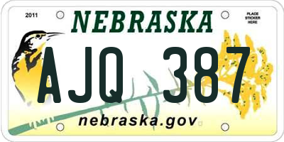 NE license plate AJQ387