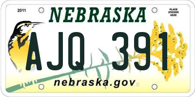 NE license plate AJQ391