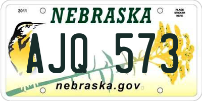 NE license plate AJQ573