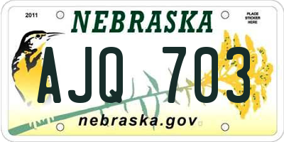 NE license plate AJQ703