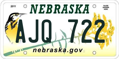NE license plate AJQ722