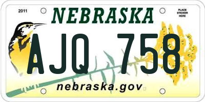 NE license plate AJQ758
