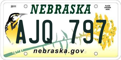 NE license plate AJQ797