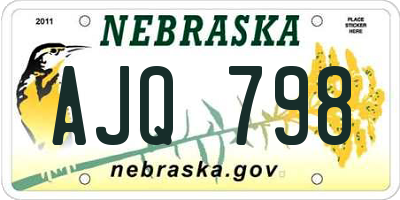 NE license plate AJQ798