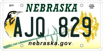 NE license plate AJQ829