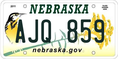 NE license plate AJQ859