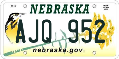 NE license plate AJQ952