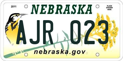 NE license plate AJR023