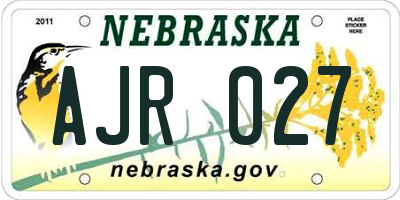 NE license plate AJR027