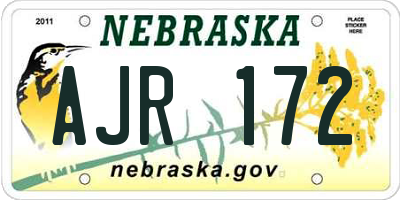NE license plate AJR172
