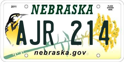 NE license plate AJR214