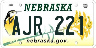 NE license plate AJR221