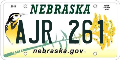 NE license plate AJR261