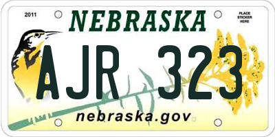 NE license plate AJR323