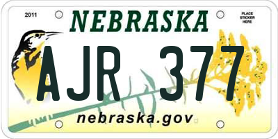 NE license plate AJR377