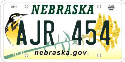 NE license plate AJR454