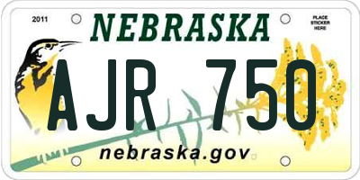 NE license plate AJR750