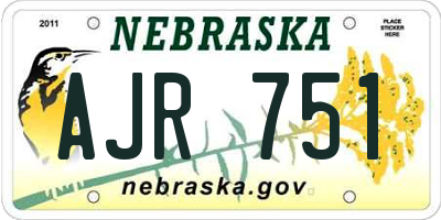 NE license plate AJR751