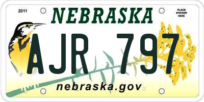 NE license plate AJR797