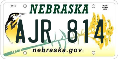 NE license plate AJR814
