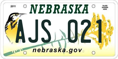 NE license plate AJS021
