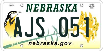 NE license plate AJS051