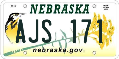NE license plate AJS171