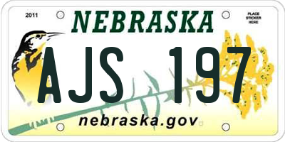 NE license plate AJS197