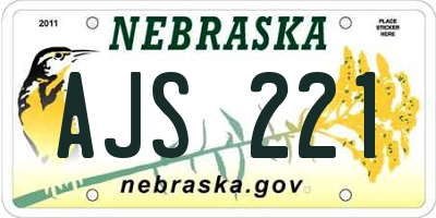 NE license plate AJS221