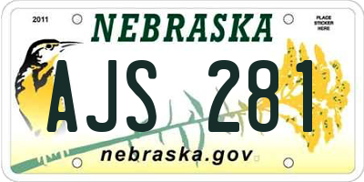 NE license plate AJS281