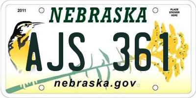 NE license plate AJS361