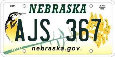NE license plate AJS367