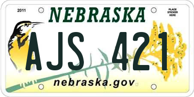 NE license plate AJS421