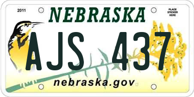 NE license plate AJS437