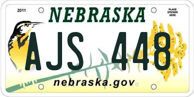 NE license plate AJS448