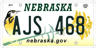NE license plate AJS468