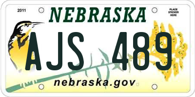 NE license plate AJS489