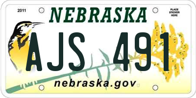 NE license plate AJS491
