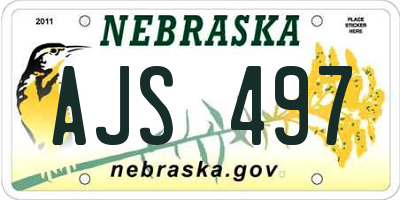 NE license plate AJS497