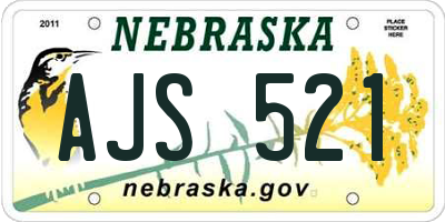 NE license plate AJS521